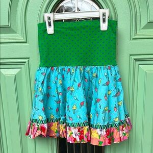 Matilda Jane Girls Size 4 Green and Blue Playful Skirt